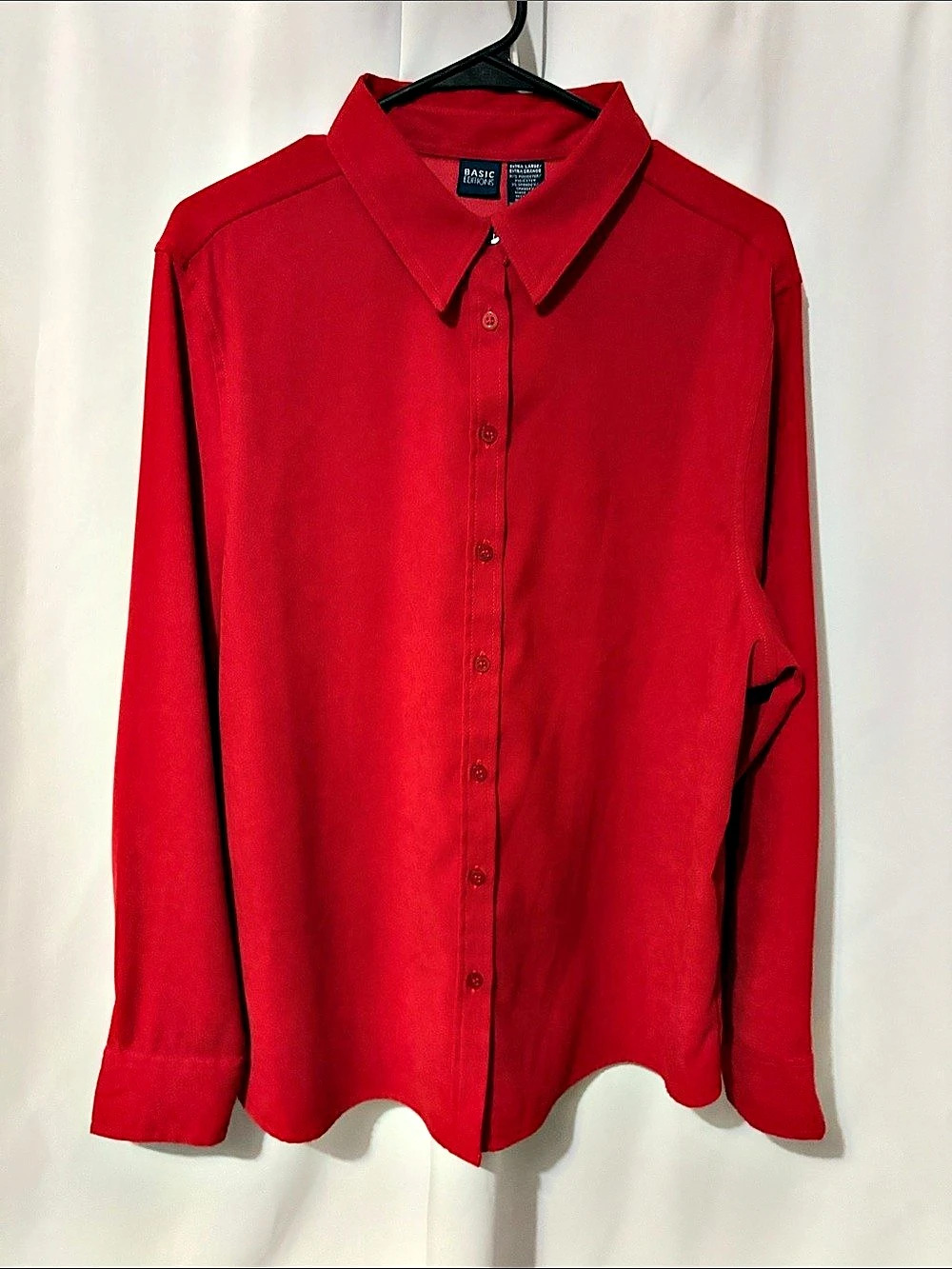 Basic Editions Red Button Down Shirt Size XL Like New